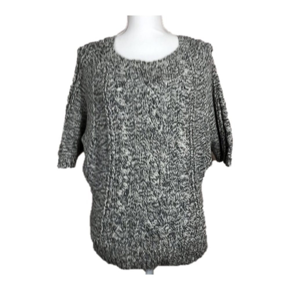 LOFT Cable Knit 100% Cotton Dolman Sleeve Sweater Size M